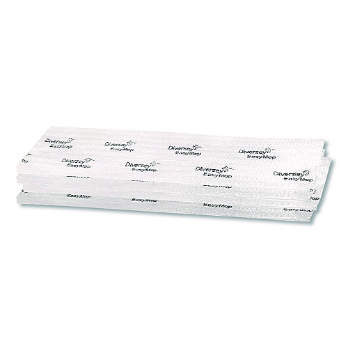 Diversey EasyMop Microfiber Dust Mop Pads, 16 x 5.3, White, 50/Pack (D1232214)