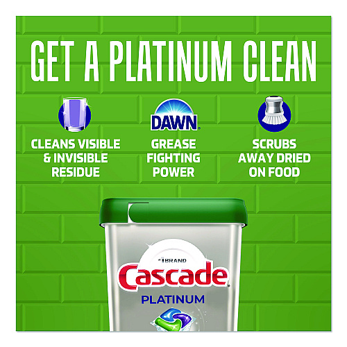 Cascade Platinum ActionPacs, Fresh Scent, 14 oz Pack, 26 Pods/Pack, 4 Packs/Carton (15536)