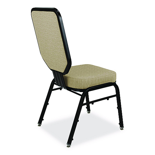 NPS Flex-Back Banquet Chair, Supports Up to 500 lbs, 18.6" Seat Height, Morticia Taupe Seat/Back, Black Base, 2/Pack (9688BG2)