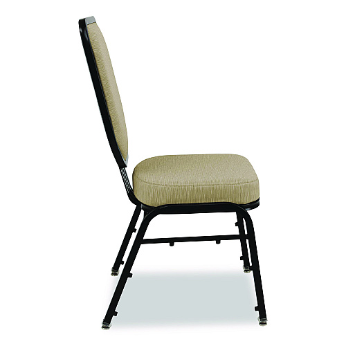 NPS Flex-Back Banquet Chair, Supports Up to 500 lbs, 18.6" Seat Height, Morticia Taupe Seat/Back, Black Base, 2/Pack (9688BG2)