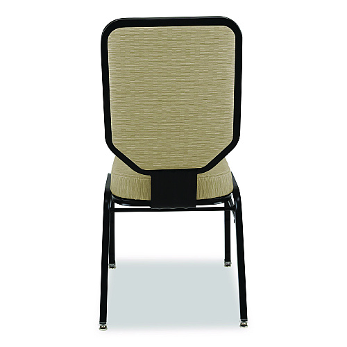 NPS Flex-Back Banquet Chair, Supports Up to 500 lbs, 18.6" Seat Height, Morticia Taupe Seat/Back, Black Base, 2/Pack (9688BG2)