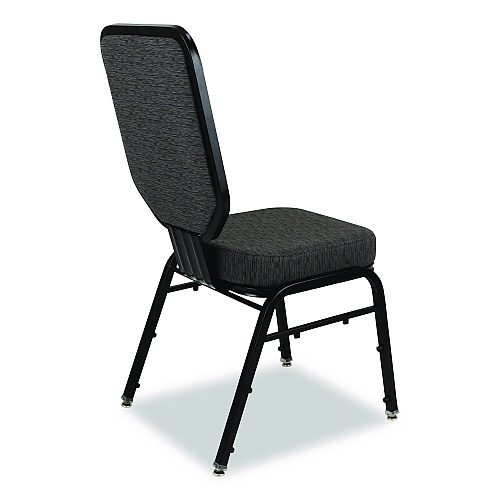 NPS Flex-Back Banquet Chair, Supports Up to 500 lbs, 18.6" Seat Height, Morticia Onyx Seat/Back, Black Base, 2/Pack (9690BG2)