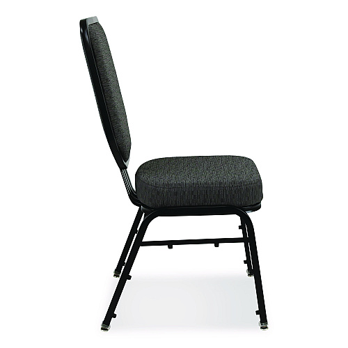 NPS Flex-Back Banquet Chair, Supports Up to 500 lbs, 18.6" Seat Height, Morticia Onyx Seat/Back, Black Base, 2/Pack (9690BG2)