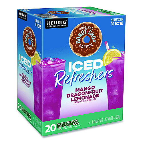 The Original Donut Shop ICED Refreshers K-Cup Pods, Mango Dragonfruit Lemonade, 20/Box (0532)