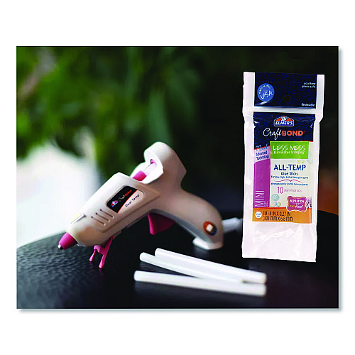 Elmer's Craftbond Less Mess All-Temp Glue Sticks, Mini, 0.27 x 4, Dries Clear, 10/Pack (E6054)