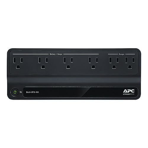 APC BN450M Back-UPS 450 VA Battery Backup System, 6 Outlets, 450 VA, 180 J