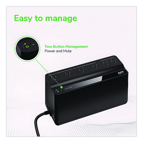 APC BN450M Back-UPS 450 VA Battery Backup System, 6 Outlets, 450 VA, 180 J