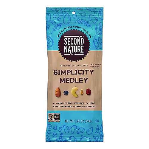 Second Nature Simplicity Medley Trail Mix, 2.25 oz Bag, 12 Bags/Box (KAR01171)