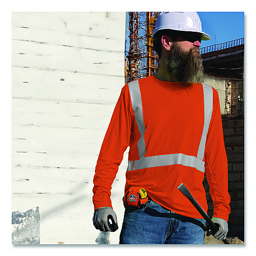 ergodyne Chill-Its 6688 Type R Class 2 Cooling Hi-Vis Sun Shirt with UV Protection, 2X-Large, Orange (12234)