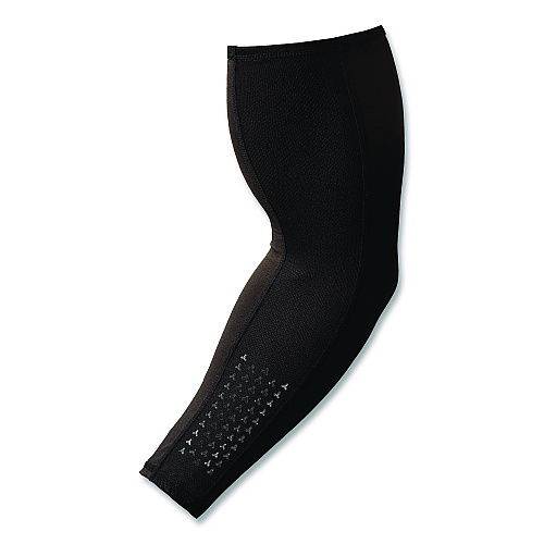 ergodyne Chill-Its 6691 Cooling Arm Sleeves with Box-Handling Grip, Polyester/Spandex, Large, Black, Pair (12388)