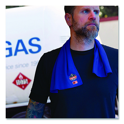 ergodyne Chill-Its 6606FR FR Cooling Towel, Modacrylic Knit, One Size Fits Most, Blue (12437)