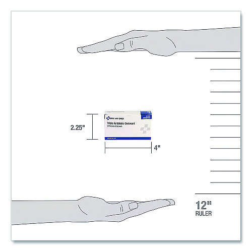 First Aid Only Triple Antibiotic Ointment, 0.03 oz Packet, 25/Box (G460)