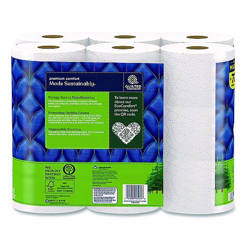 Quilted Northern Ultra Soft and Strong Bathroom Tissue, Mega Rolls, Septic Safe, 2-Ply, White, 328 Sheets/Roll, 18 Rolls/Carton (94475501)