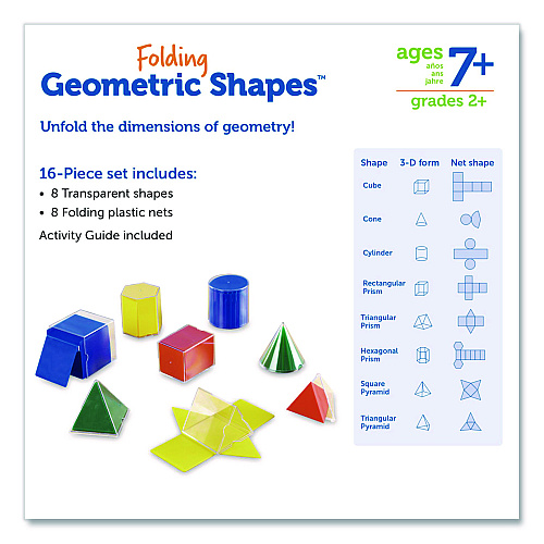 Learning Resources Folding Geometric Shapes, Grades 2 to 6, 16 Pieces (LER0921)