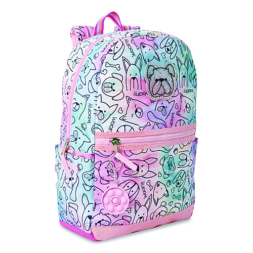 Accessory Innovations Adorable Dogs Life Backpack, 12" x 5" x 16", Tie-Dye Pink/Blue (B22GC54187ST)