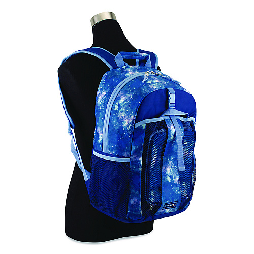 FUEL Bijoux Deluxe Backpack and Lunch Bag Bundle, Backpack: 13.5" x 7" x 18.5", Lunch Bag: 7.5" x 4.25" x 9", Light Blue Galaxy (110592STGX5)