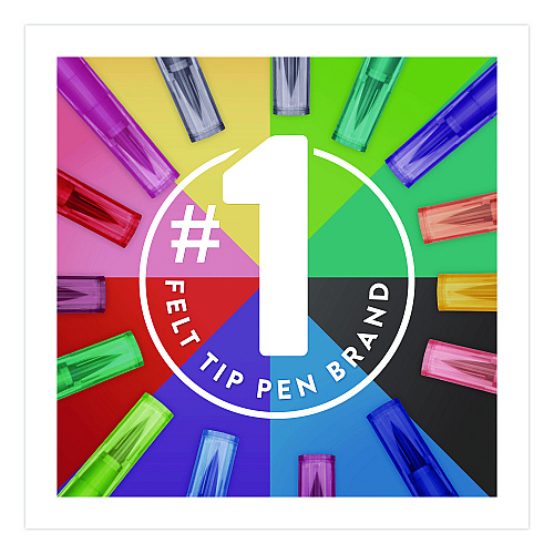 Paper Mate Flair Dual Porous Point Pen, Stick, Medium 0.7 mm Bullet, Pressure-Sensitive Brush, Assorted Ink and Barrel Colors, 8/Pack (2181604)