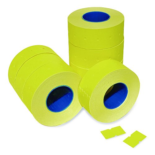 Garvey Punch-Hole Lavel, 0.83 x 0.47, Yellow, 1,000/Roll, 8 Rolls/Pack (211231510)