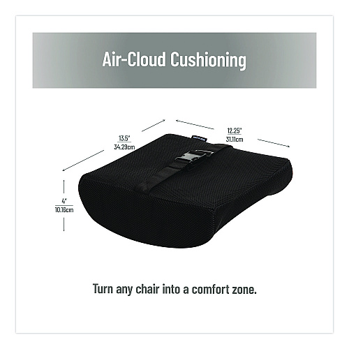Mind Reader Memory Foam Ergonomic Lumbar Support Chair Cushion, 4 x 13.5 x 12.25, Black (BACKFOAMBLK)