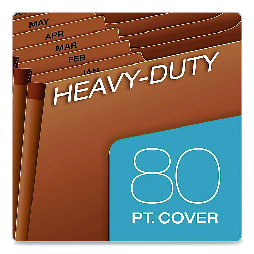 Pendaflex Heavy-Duty Expanding File, 12 Sections, 1/3-Cut Tabs, Legal Size, Redrope (R219MHD)
