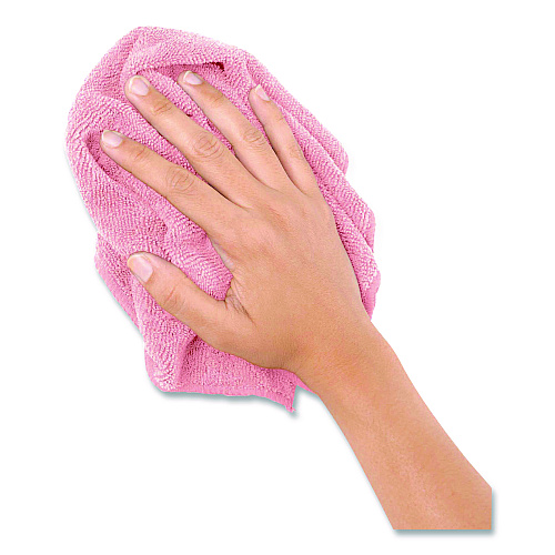 Boardwalk Microfiber Cloths, 12 x 12, Pink, 12/Pack (12PINCLOTH)