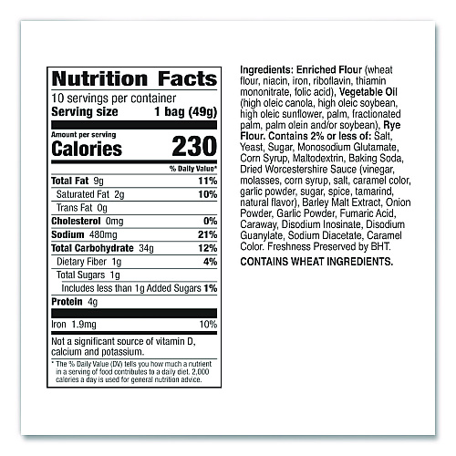Gardettos Club Mix, Zesty Original, 1.75 oz Packet, 42/Carton (49448)