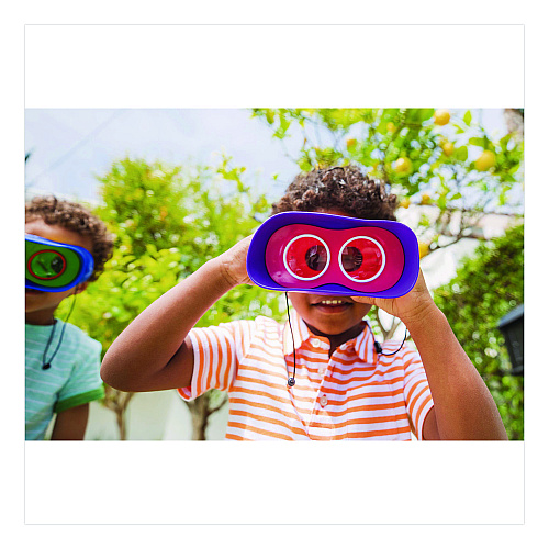 Educational Insights GeoSafari Jr. Kidnoculars, Ages 5 and Up, 8.6" x 7" x 8.9", Blue/Green/Yellow (5260)
