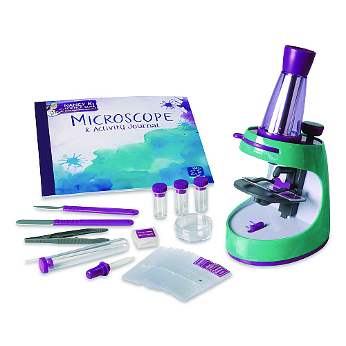 Educational Insights Nancy B's Science Club Microscope and Activity Journal, Ages 8 and Up, 30x to 400x Magnification, 8.7 x 9.2 x 4.3, Blue (5350)