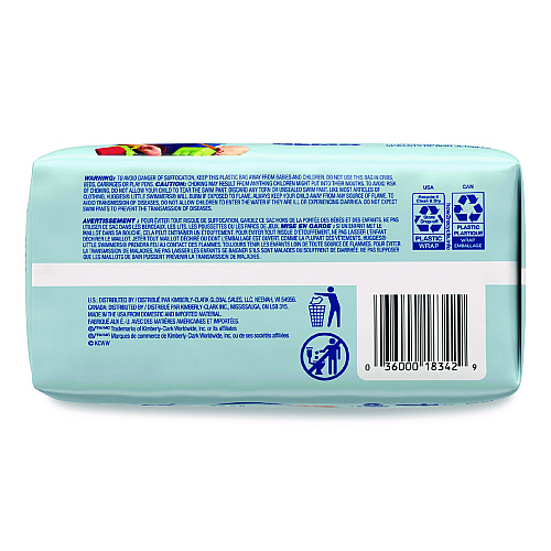Huggies Little Swimmers, Size 4, Baby Weight 24 lbs to 34 lbs, Blue, 11/Pack, 8 Packs/Carton (18342)