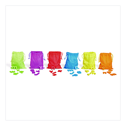 hand2mind Rainbow Lowercase Magnetic Letters, 1.5" Tall, Assorted Color Characters, 6 Sets of 42 Pieces (96160)
