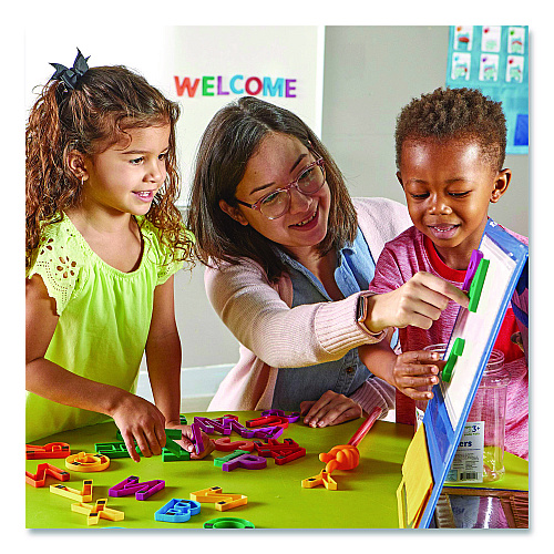 Learning Resources Jumbo Uppercase Magnetic Letters, 2.5" Tall, Assorted Colors, 40 Pieces (LER0450)