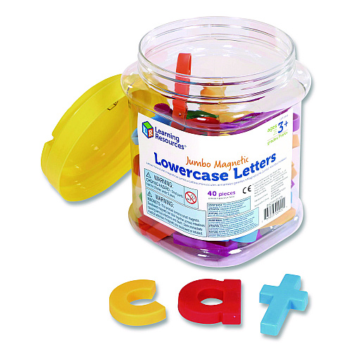 Learning Resources Jumbo Lowercase Magnetic Letters, 1.5" Tall, Assorted Color Characters, 40 Pieces (LER0451)