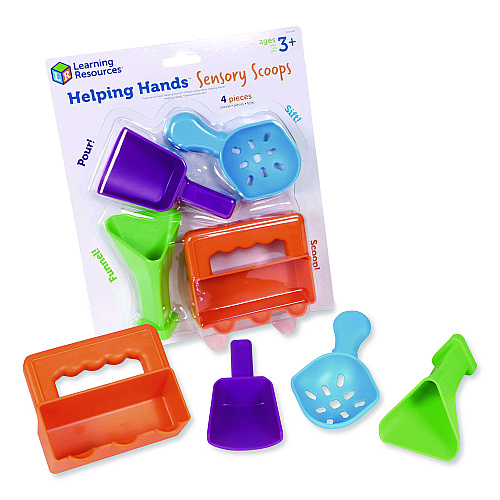 Learning Resources Helping Hands Sensory Scoops, Grades Pre-K to 2, 4 Pieces (LER5567)
