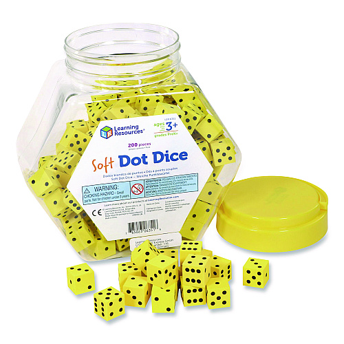 Learning Resources Soft Foam Dot Dice, Grades Pre-K to 1, 200 Pieces (LER6351)