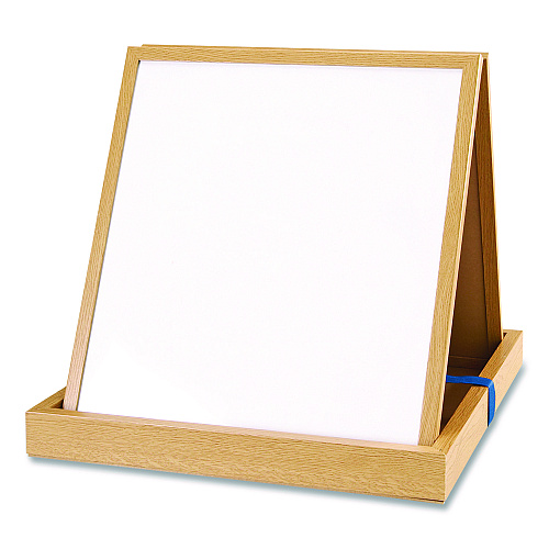 Learning Resources Double-Sided Tabletop Easel, 15.75" x 17.5", White/Blue Surface (LER7286)