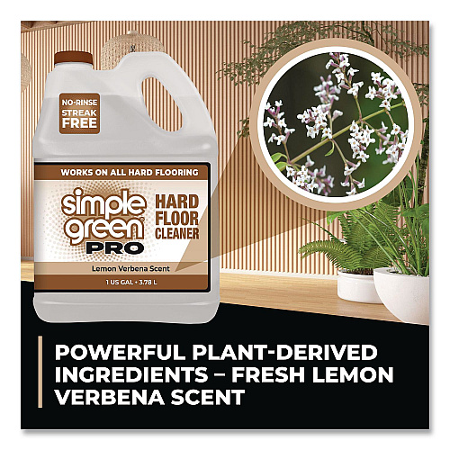 simple green Pro Hard Floor Cleaner, Lemon Verbena, 1 gal Bottle, 4/Carton (0505128)