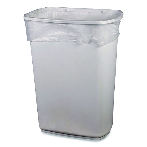 Heritage Linear Low-Density Can Liners, 56 gal, 2 mil, 43" x 48", Clear, Flat Pack, 100/Carton (H8648QC)