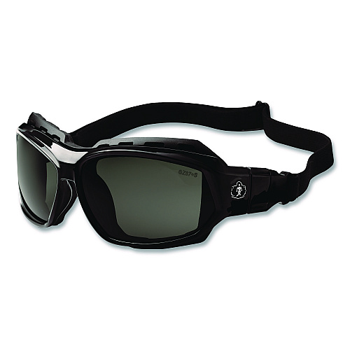 ergodyne Skullerz Loki Safety Glasses/Goggles, Black Frame/Smoke Lens, Nylon/Polycarb (56030)