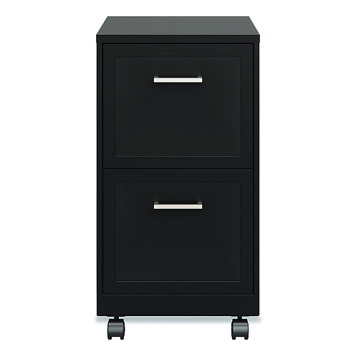 Alera Two-Drawer Mobile Vertical File, 2 Letter-Size File Drawers, 14.25 x 18 x 26.7, Black (HSVF1824BL)