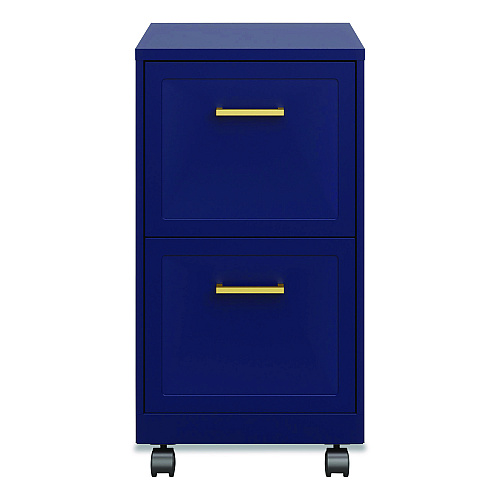 Alera Two-Drawer Mobile Vertical File, 2 Letter-Size File Drawers, 14.25 x 18 x 26.7, Navy (HSVF1824NY)