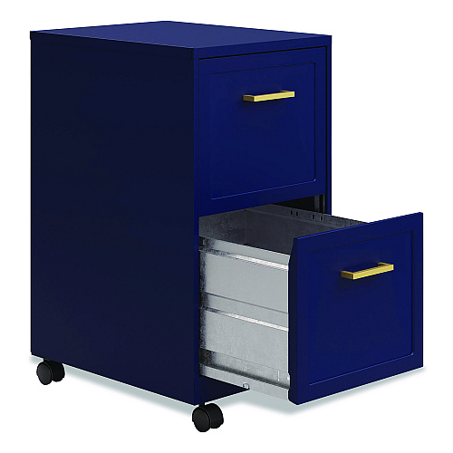 Alera Two-Drawer Mobile Vertical File, 2 Letter-Size File Drawers, 14.25 x 18 x 26.7, Navy (HSVF1824NY)