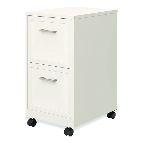 Alera Two-Drawer Mobile Vertical File, 2 Letter-Size File Drawers, 14.25 x 18 x 26.7, Pearl White (HSVF1824WH)