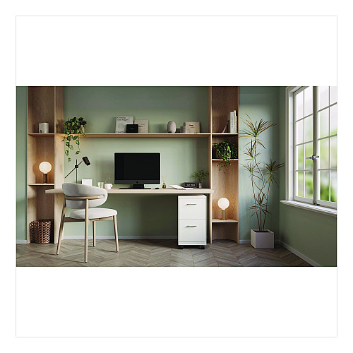 Alera Two-Drawer Mobile Vertical File, 2 Letter-Size File Drawers, 14.25 x 18 x 26.7, Pearl White (HSVF1824WH)