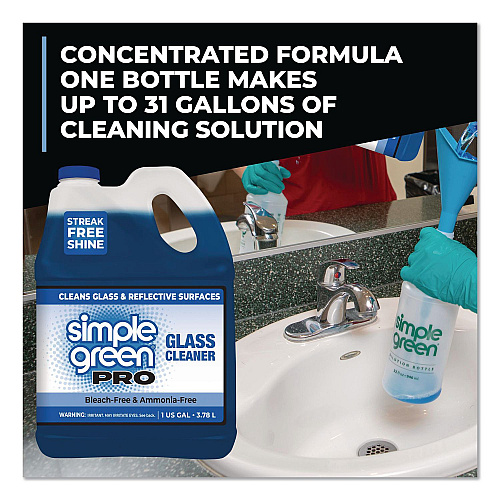 simple green Pro Glass Cleaner, 1 gal Bottle, 4/Carton (1101128)
