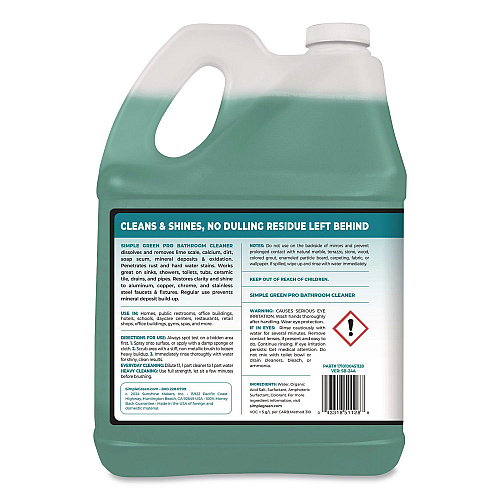simple green Pro Bathroom Cleaner, 1 gal Bottle, 4/Carton (1751128)