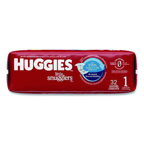 Huggies Little Snugglers Baby Diapers, Size 1, 8 lbs to 14 lbs, Disney Design, 32 Diapers/Pack, 4 Packs/Carton (49695)