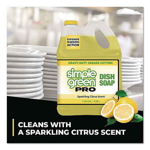 simple green Pro Dish Soap, Sparkling Citrus Scent, 1 gal Bottle, 4/Carton (4101128)