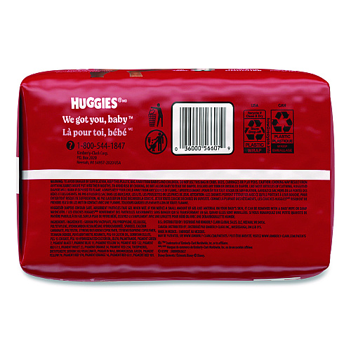 Huggies Little Movers HuggFit 360 Degree, Size 5, Over 27 lbs, Disney Design, 19 Diapers/Pack, 4 Packs/Carton (56607)