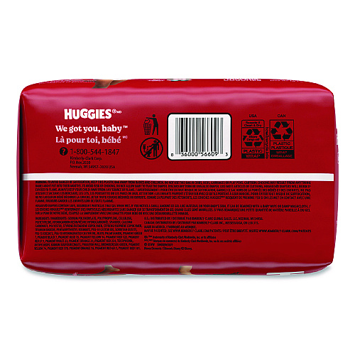 Huggies Little Movers HuggFit 360 Degree, Size 7, Over 41 lbs, Disney Design, 14 Diapers/Pack, 4 Packs/Carton (56609)
