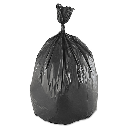 Inteplast Group Low-Density Commercial Can Liners, 60 gal, 1.4 mil, 38" x 58", Black, Interleaved Roll, 20 Bags/Roll, 5 Rolls/Carton (SLW3858SHK)